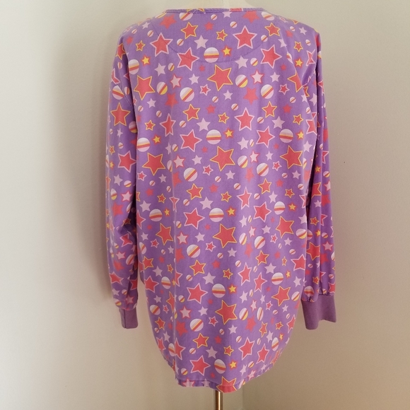 Hub-A-Dub-Scrubs | Planets And Stars Plus Size Snap Front Scrub Top - Picture 6 of 11